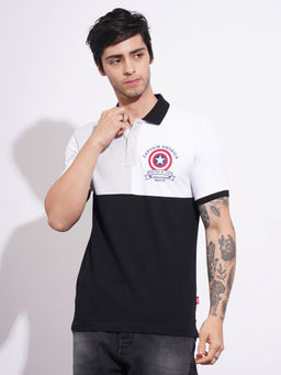 Being Human - White Colorblock Regular Fit Polo T-Shirt