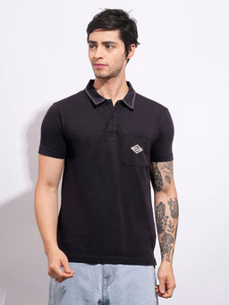 Being Human - Charcoal Printed Regular Fit Polo T-Shirt