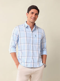 U.S. POLO ASSN. - Blue Checks Tailored Fit Shirt