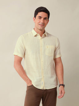 U.S. POLO ASSN. - Yellow Solid Tailored Fit Shirt