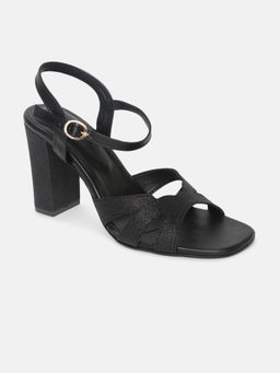Marc Loire - Women Black Embellished Casual Heeled Sandals