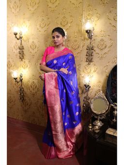 Maayavi - Blue Neelambari Saree with Unstitched Blouse