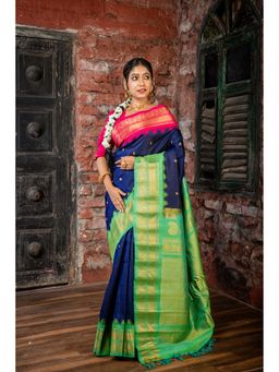 Maayavi - Multi-Colour Meenakshi Saree with Unstitched Blouse