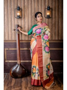 Maayavi - Multi-Colour Shilpi Saree with Unstitched Blouse