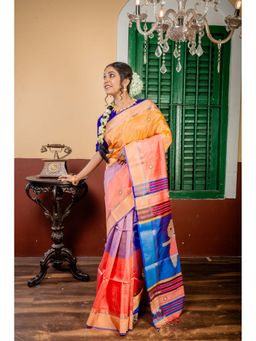 Maayavi - Multi-Colour Panchali Saree with Unstitched Blouse