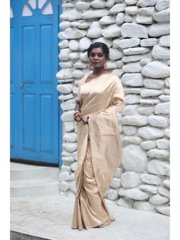 Maayavi - Cream Swarnabha Saree with Unstitched Blouse
