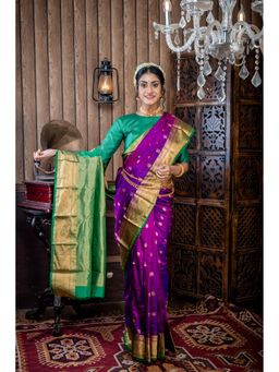 Maayavi - Purple Maitri Saree with Unstitched Blouse