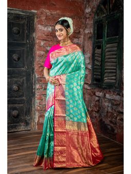 Maayavi - Green Keerthi Saree with Unstitched Blouse