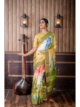 Maayavi - Brown Suchitra Saree with Unstitched Blouse