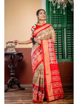 Maayavi - Multi-Colour Vinitha Saree with Unstitched Blouse