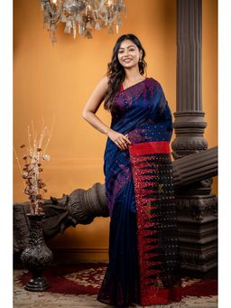 Maayavi - Blue Nakshatra Saree with Unstitched Blouse