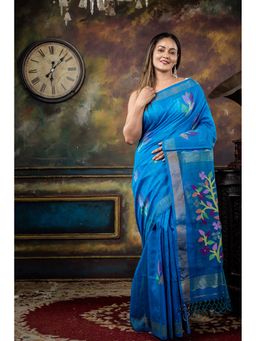 Maayavi - Blue Nila Saree with Unstitched Blouse