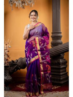 Maayavi - Purple Mahua Saree with Unstitched Blouse
