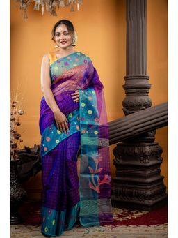 Maayavi - Purple Prohor Saree with Unstitched Blouse