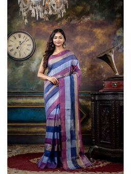 Maayavi - Multi-Colour Crossroads Saree with Unstitched Blouse