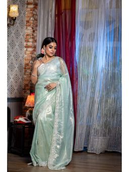 Maayavi - Green Ziva Saree with Unstitched Blouse