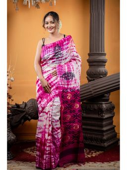 Maayavi - Purple Barnali Saree with Unstitched Blouse