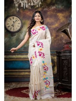 Maayavi - Off White Ketaki Saree with Unstitched Blouse