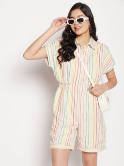 Madame - Multi-color Stripes Playsuit