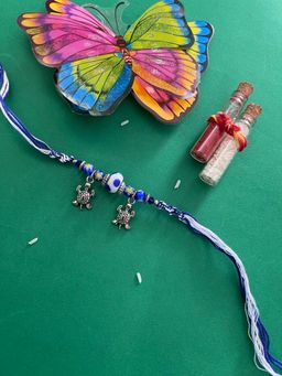 Digital Dress Room - Fancy Evil Eye Rakhi Designs Nazariya Blue Evil Eye Tortoise Turkish Charm Mauli