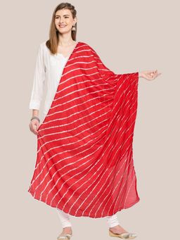 Dupatta Bazaar - Womens Leheriya Red Chinon Dupatta
