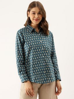 Divena - Floral Printed Cotton Shirt For Women