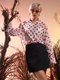 SUGERCANDY - Polka Shirt White Blouse