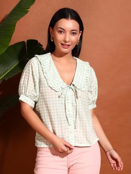 SUGERCANDY - Classy Ghingham Top