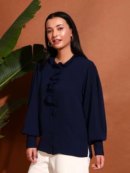 SUGERCANDY - Morla Navy Blue Blouse