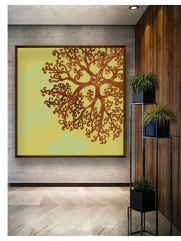 The Art House - Yellow Brown Abstract Framed Wall Painting