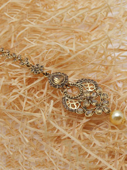 Anika's Creations - Anika's Creation Elegant Stone Studded Gold Plated Maang Tikka