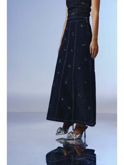 quietBold - Vanta Studded Denim Maxi Skirt