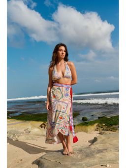 NOIB - Beige Printed Tarot Nua Pareo Skirt