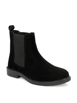 CARLO ROMANO - Suede Leather Black Chelsea Ankle Boots