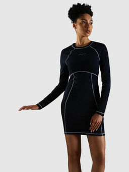 Tommy Hilfiger - Women Navy Blue Cotton Crew Neck Dress