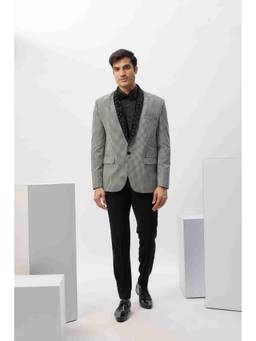 Abees - Black Handworked Blazer Shirt with Trouser and Bow
