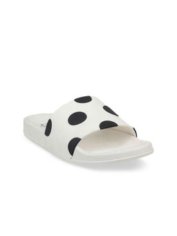 Carlton London - Polka Dot White Black Sliders