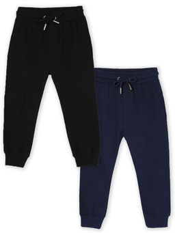 The Mom Store - Combo Of 2 Winter Joggers- Black & Navy Blue (Pack of 2)