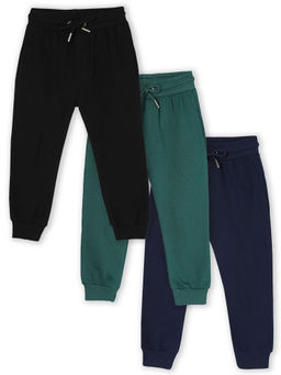 The Mom Store - Combo Of 3 Winter Joggers- Bottle Green, Black & Navy Blue (Pack of 3)