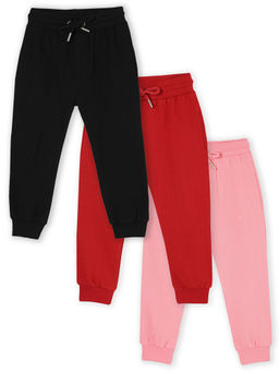 The Mom Store - Combo Of 3 Winter Joggers- Black, Maroon & Pink (Pack of 3)