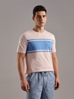 Tommy Hilfiger - Pink Striped Regular-Fit Cotton T-Shirt