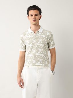 Arrow Newyork - Men Floral Printed Regular Fit Polo T-Shirt