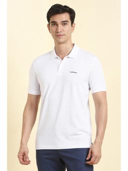 Allen Solly - Men White Cotton Blend Regular Fit Polo T-Shirt