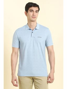 Allen Solly - Men Blue Cotton Blend Regular Fit Polo T-Shirt
