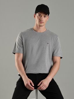Tommy Hilfiger - Men Grey Cotton Regular Fit T-Shirt