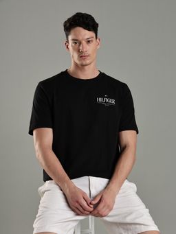 Tommy Hilfiger - Men Black Cotton Regular Fit T-Shirt