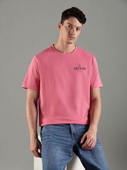 Tommy Hilfiger - Men Pink Cotton Regular Fit T-Shirt
