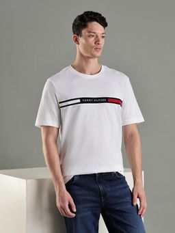 Tommy Hilfiger - Men White Cotton Regular Fit T-Shirt