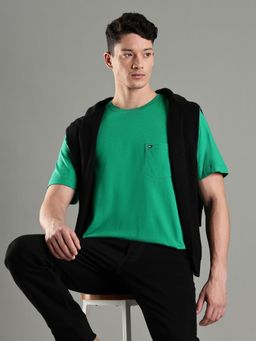 Tommy Hilfiger - Men Green Cotton Regular Fit T-Shirt