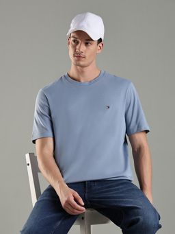 Tommy Hilfiger - Men Blue Cotton Regular Fit T-Shirt
